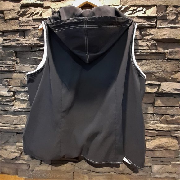 FALL NAUTICAL VEST - ALIA SPORT Sleeveless Jacket  Hoodie Navy Blue zip Size L - Picture 9 of 10